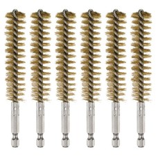 6Pcs Brass Bore Brush 18mm Dia 4.5" Cleaning Twisted Wire Brush