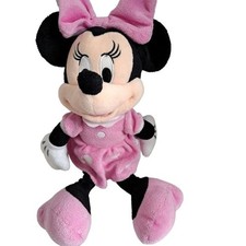 Disney Minnie Mouse Pink Dress Stuffed Plush Animal Toy Doll 12"