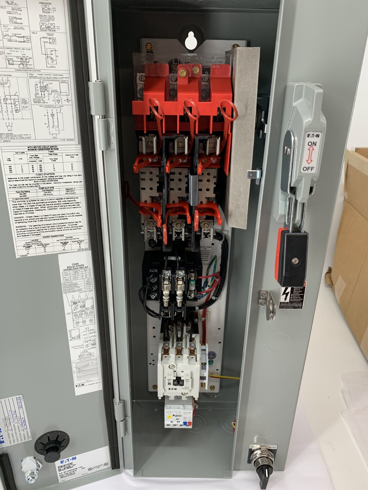 Eaton ECN1811CHC Freedom Non-Reversing Combination Starter NEMA 1 30A 460V/60 Hz