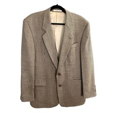 VTG Hugo Boss Wool Houndstooth Sport Coat 40R Tan Business Preppy Academia Work