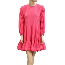 Rhode Resort Ella Mini Dress Godet Trapeze Swing Pink Cotton XS NEW 281932