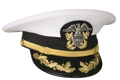 #ad US Navy Commander Admiral Rank White Hat Cap All Sizes Available $59.99
