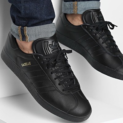 Adidas Originals Gazelle Men s Athletic Shoe Black Sneaker Trainer Footwear #497