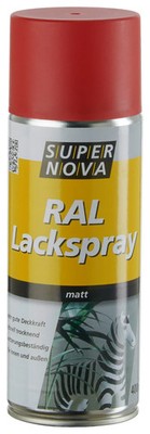  18,68L   2 x 400 ml  Super Nova Spray RAL 3000 matt  Kunstharz Basis
