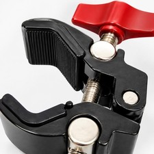 Accessory Mounting Clamp Mount with Threaded Hole and Red Adjustment Lever