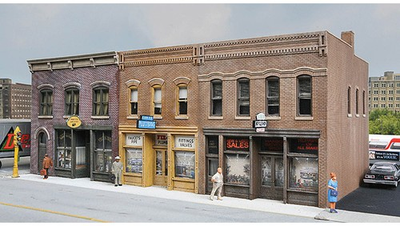 #ad Walthers Cornerstone HO Scale Building Structure Kit Merchant Row IV Downtown $38.99
