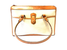 VTG DOONEY  BOURKE Satchel Ivory Tan AWL Leather Shoulder Straps Zipper