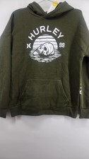 Hurley Boys XL Olive Green Drop Shoulder Graphic Hoodie Pullover Sweatshirt NWT