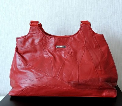 Stefano - Handtasche Umhängetasche - mittelgroß, kirschrot