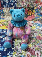 Ty December Beanie Babies Teddy Bear Pink & Blue 8” Plush VGC