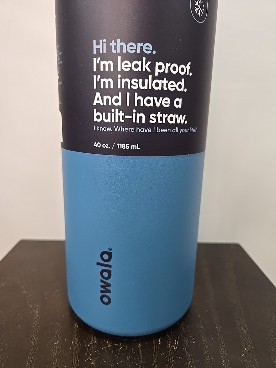 Owala FreeSip Geïsoleerde roestvrijstalen waterfles met rietje voor sport en reizen, BPA-vrij, 24 oz, Forresty