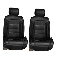 Front Set Faux Leather Car Seat Cushions - Seat Covers for Black - Front Set