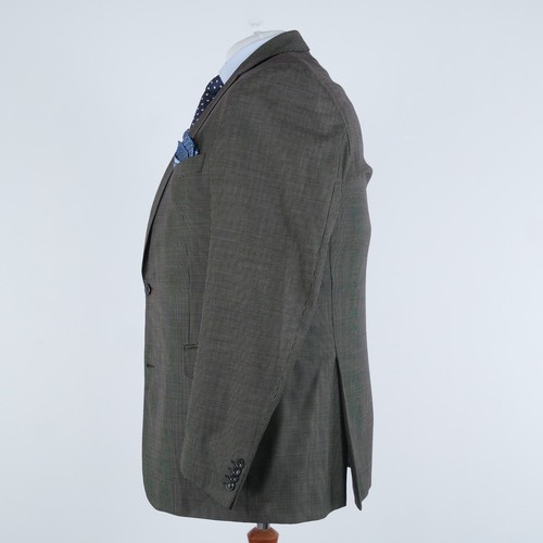 Check Super 150s Wool Blazer 48R UK EDUARD DRESSLER Mens Brown Sport Coat Jacket - Picture 5 of 17