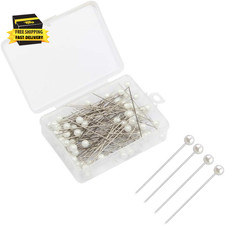 100 Pieces Corsage Pins round Faux Pearl Head Pins Wedding Bouquet Pins Floral B