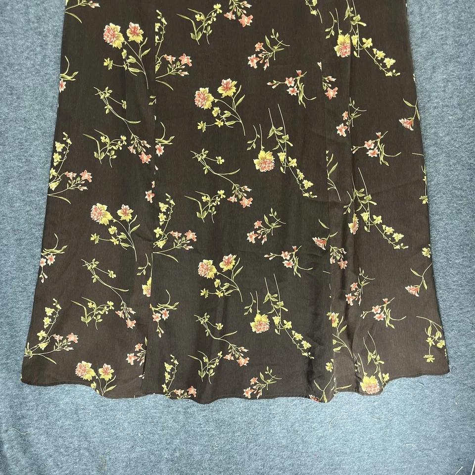 Maxi Vestido sin Mangas Danny & Nicole Para Mujer 16W Marrón Amarillo Rosa Floral Y2K Años 90 Foto 2 de 4