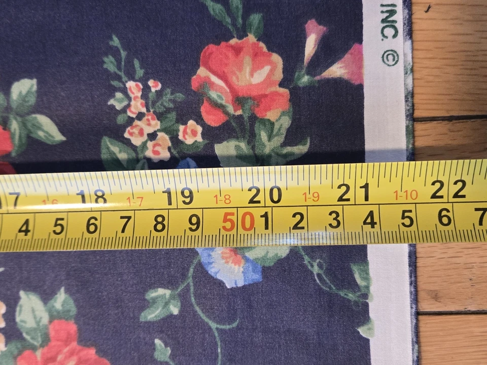 Vintage Concord Fabrics Cabbage Rose Chintz Fabric 1.5 Yds Floral Cottage  - Image 4 of 4