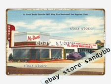 1930-45 Al Davis' Radio Drive-In, Los Angeles, California tin sign