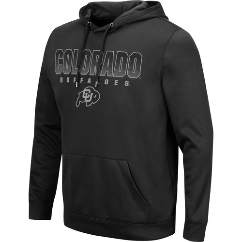 Men's Colosseum Black Colorado Buffaloes Blackout 3.0 Pullover Hoodie - Picture 2 of 3