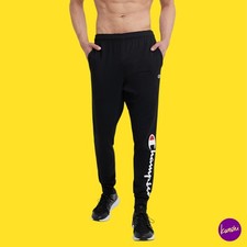 CHAMPION Men's Classic Jersey Sweatpants, Drawstring Waist, Black, UK L | EU 52
