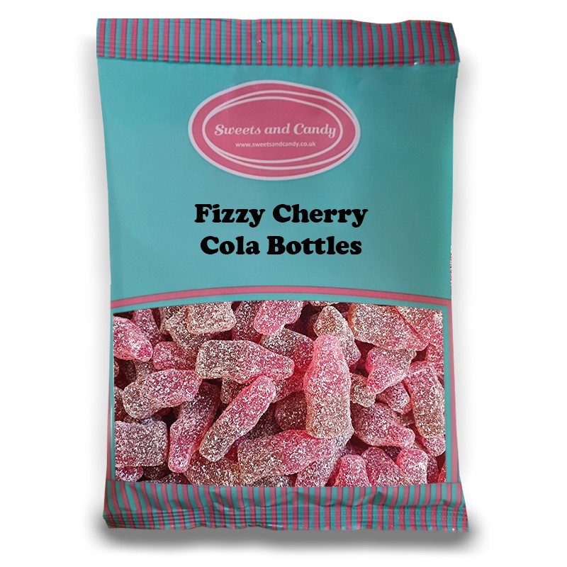 Vegan Fizzy Cherry Cola Bottles 1Kg - VEGAN Cherry Cola Flavour Fizzy Gummies
