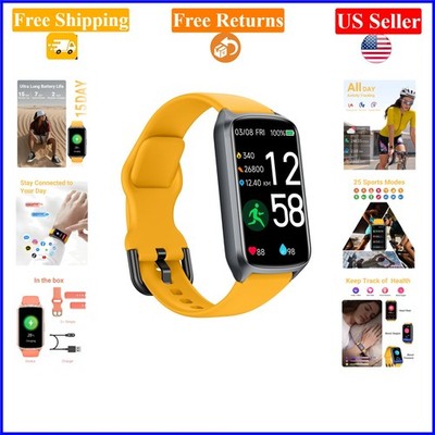 Lemon Yellow Fitness Tracker with Heart Rate, Blood Oxygen, BP, Sleep Monitoring