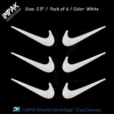 Embroidered Swoosh Left Right Pack of 6 Size 2.5" Iron On Embroidery Patch