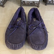 UGG Dakota Chestnut Suede Fur Slippers Woman s Size 7 Great Condition