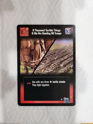 Young Jedi Reflections CCG A Thousand Terrible Things & We Are Sending Troops