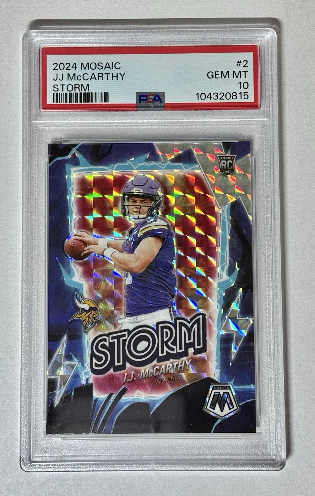 JJ McCarthy Panini Mosaic Storm #2 Base