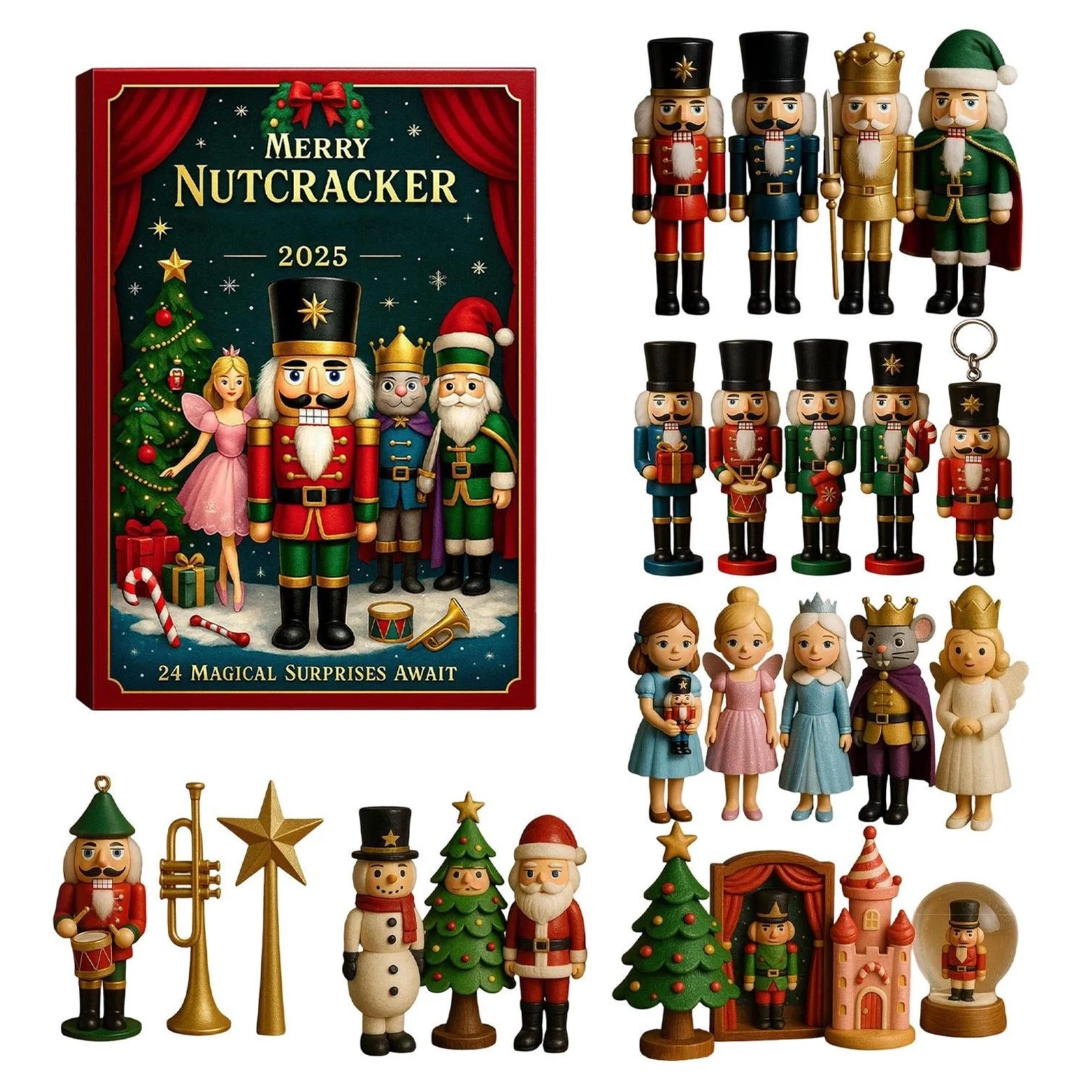 Merry Nutcracker Advent Calendar 2025 24-Day Christmas Countdown Calendar..