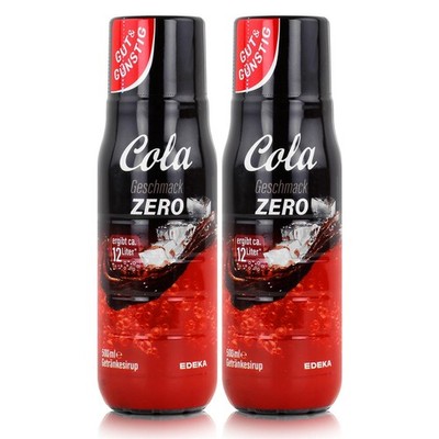 Gut & Günstig Getränke-Sirup Cola Zero 500ml ergibt ca. 12 Liter (2er Pack)