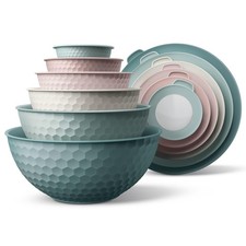 Mixing Bowls with Lids 12 Piece Plastic Nesting Bowls Set includes 6 Prep Bowls