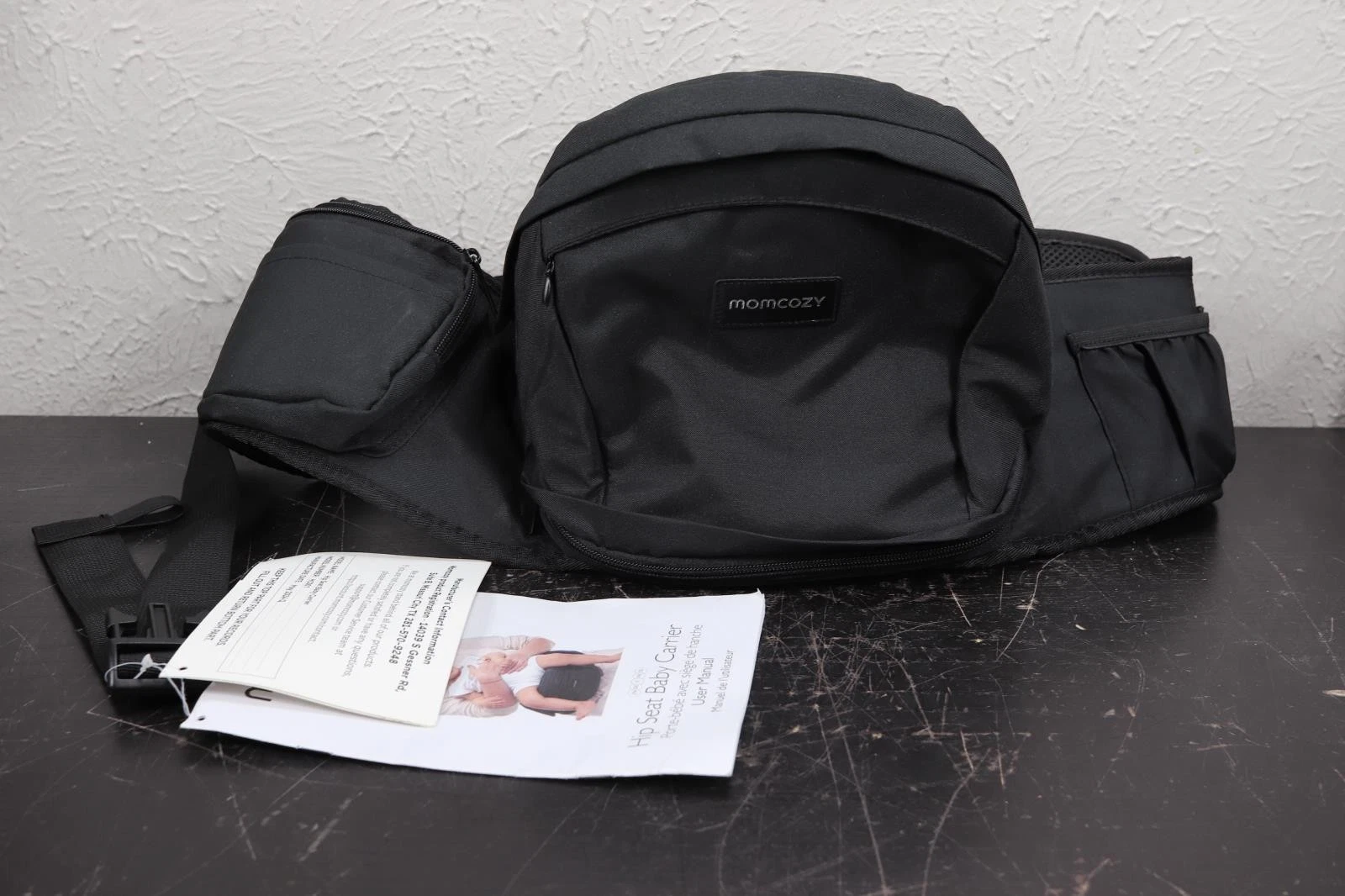Momcozy Hip Seat Baby Carrier Adjustable Waistband Medium Black New Open Box
