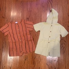 NWOT Zara Romper 100 Cotton Lot 2  Orange Pale Yellow  Sz 4Y