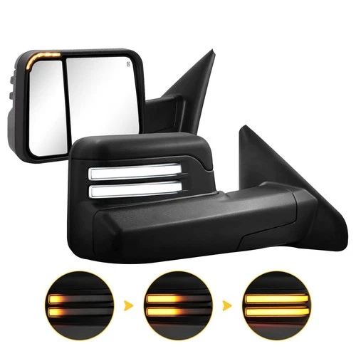 Manual Flip-up Towing Mirrors LED Switchback For 2003-2009 Dodge Ram 2500 3500