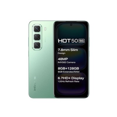 Infinix Hot 50 5G entsperrt (Sage Green 128 GB 8 GB RAM) schneller Versand