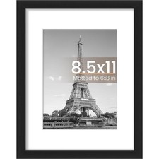 8.5 By 11 Picture Frame, Display Pictures 6x8 with Mat or 8.5 x 11 Without, W...