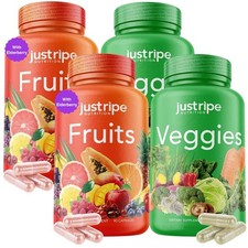 Fruits & Veggies Supplement - 90 Fruit + 90 Veggie Caps - 100% Whole Superfoods