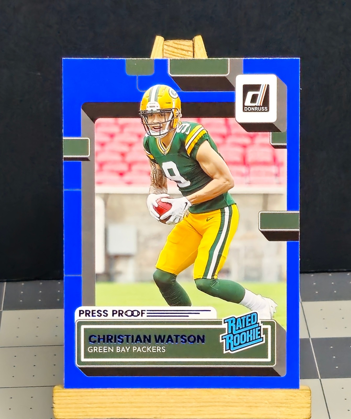 2022 Donruss #319 Christian Watson RC BLUE PRESS PROOF Packers Rookie Card