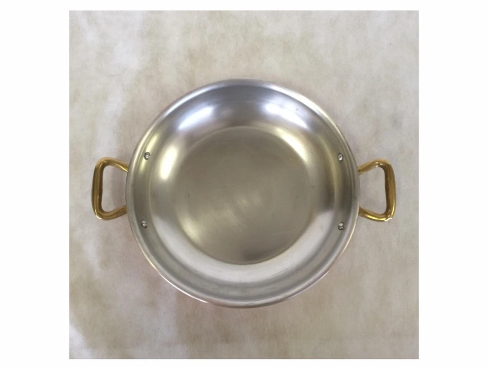 Tegame in rame stagnato 2 manici diametri a scelta da 24 a 60 cm made in Italy - Immagine 2 di 3