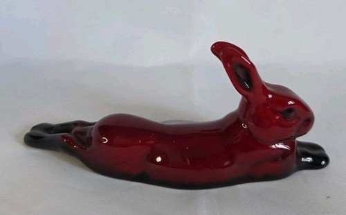 Royal Doulton Flambe Rabbit Lying Diwn - Picture 2 of 7
