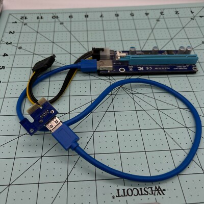 5 x Lot of PCI-E Extender GPU Riser Card USB 3.0 1x to 16x SATA Adapter Crypto