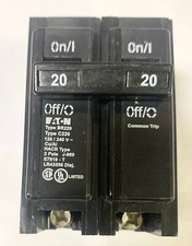 EATON CUTLER HAMMER BR220 2 Pole 20 AMP Type BR Circuit Breaker Type C220