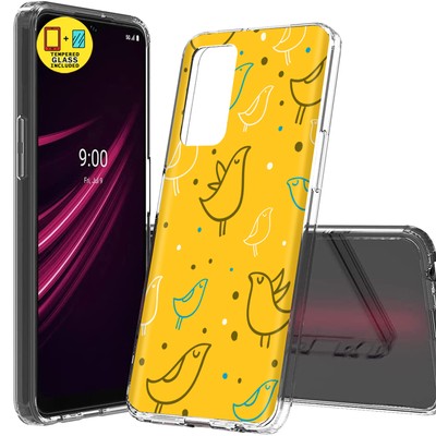 Case for TCL/T-Mobile REVVL V PLUS 5G,Birds Dots 1 Print,Glass Screen,US