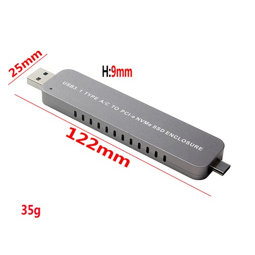 ngff m.2 PCI-e NVMe SSD to USB3.0 Type-C External Hard Disk Drive Enclosure Case - Picture 4 of 11