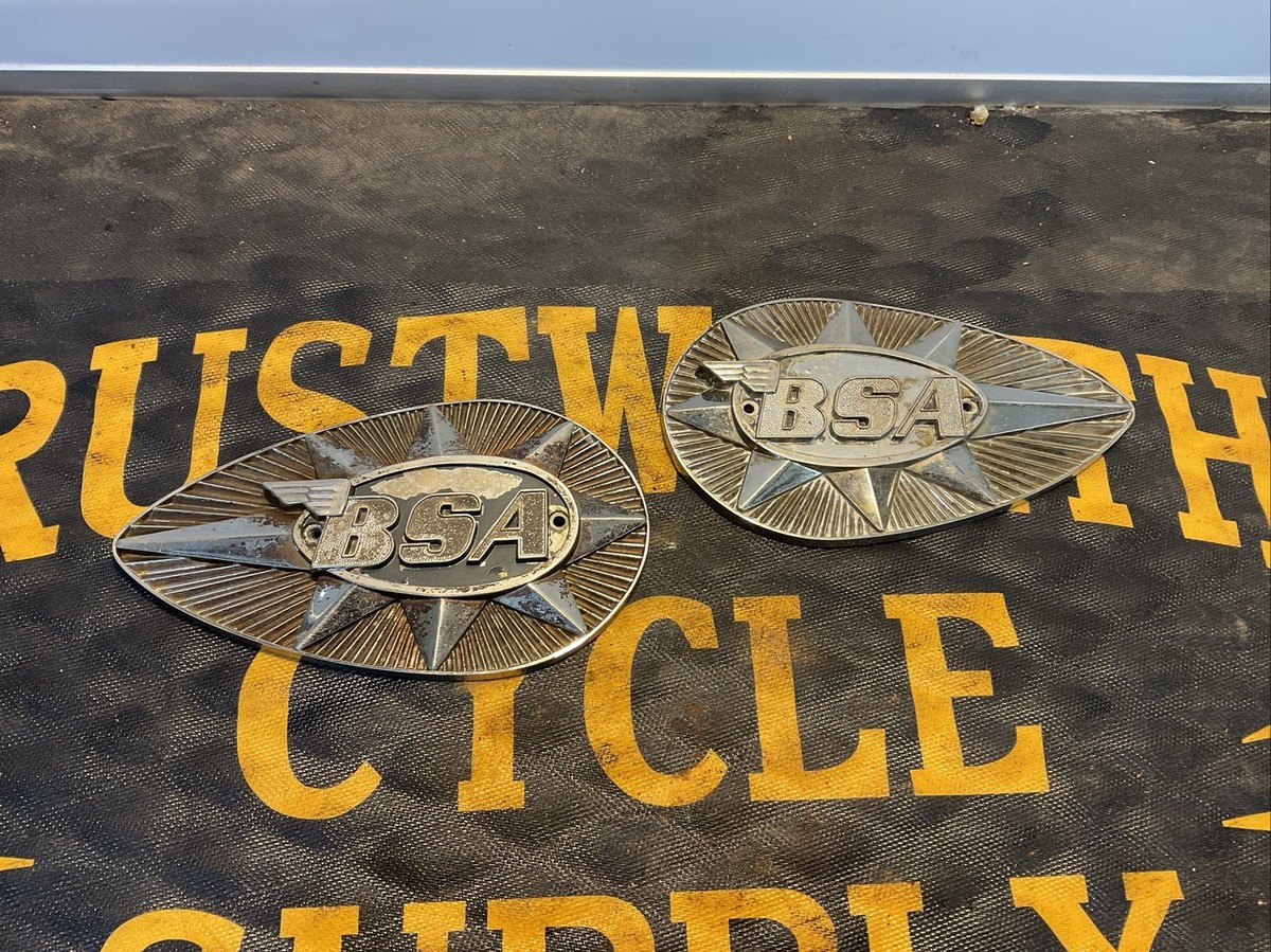 Vintage Original 1969 1970 BSA 650 Lightening Gas Tank Emblems J