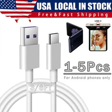 USB Type C Data Cable 5A Fast Charging USB-A to USB-C Charger Cord For Android