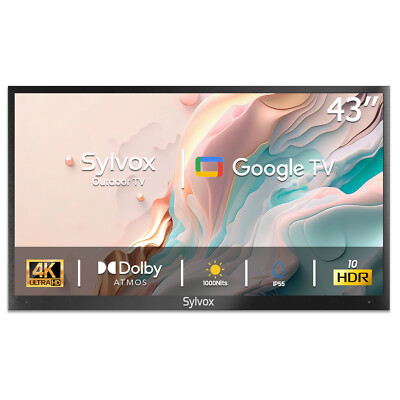 SYLVOX  43'' Outdoor  TV Google TV 1000nit 4K  UHD Dolby Atmos IP55 Waterproof