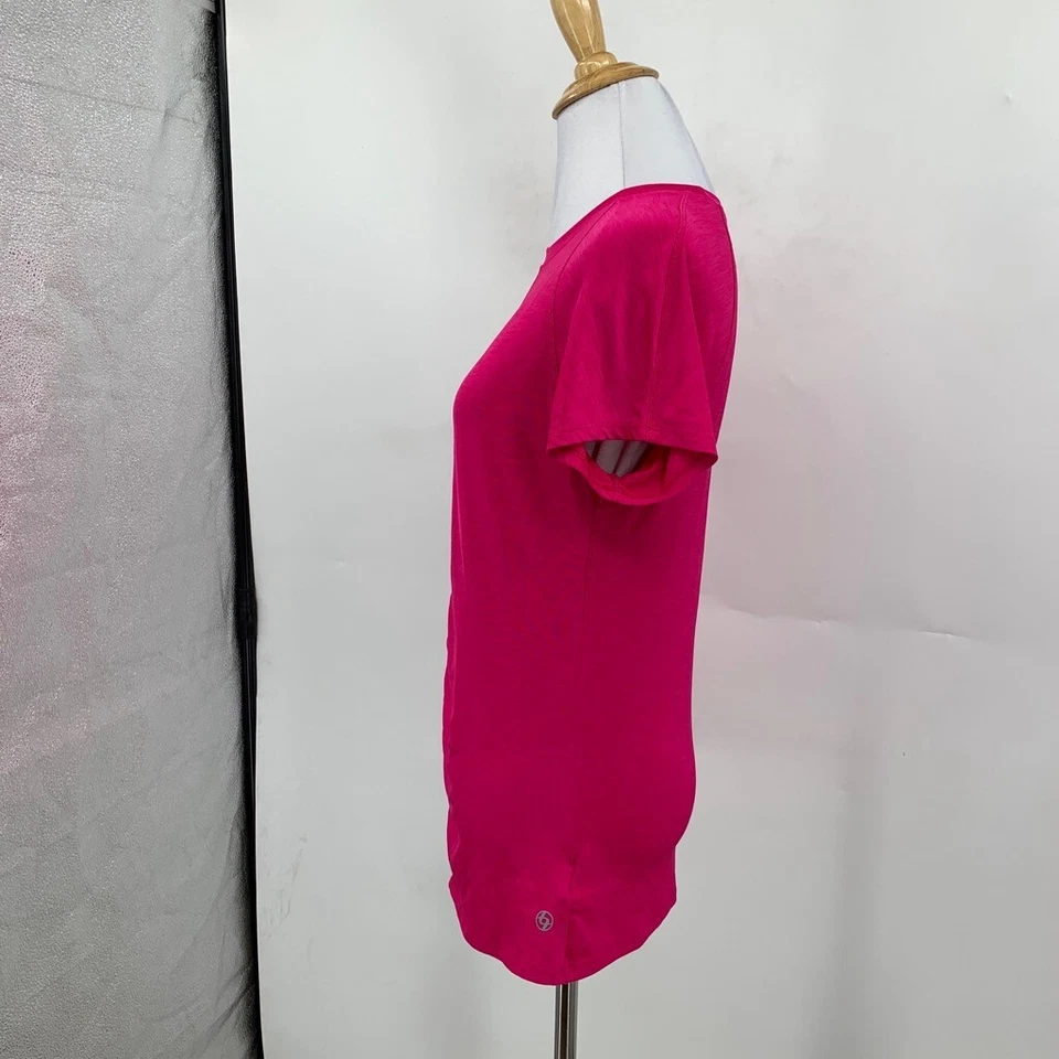 Camisa Lija Para Mujer M Mediana San Valentín Manga Corta Elastizada Absorbente Costura Dividida Camiseta Foto 4 de 4