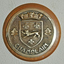 FS Champlain ward room wall plaque crest French Navy tape de bouche